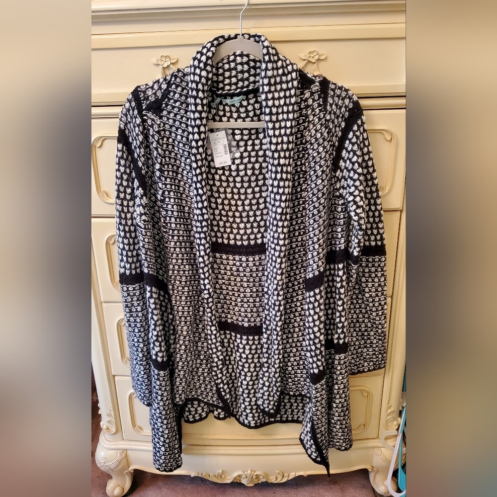 Maurices Black White Cardigan NWT